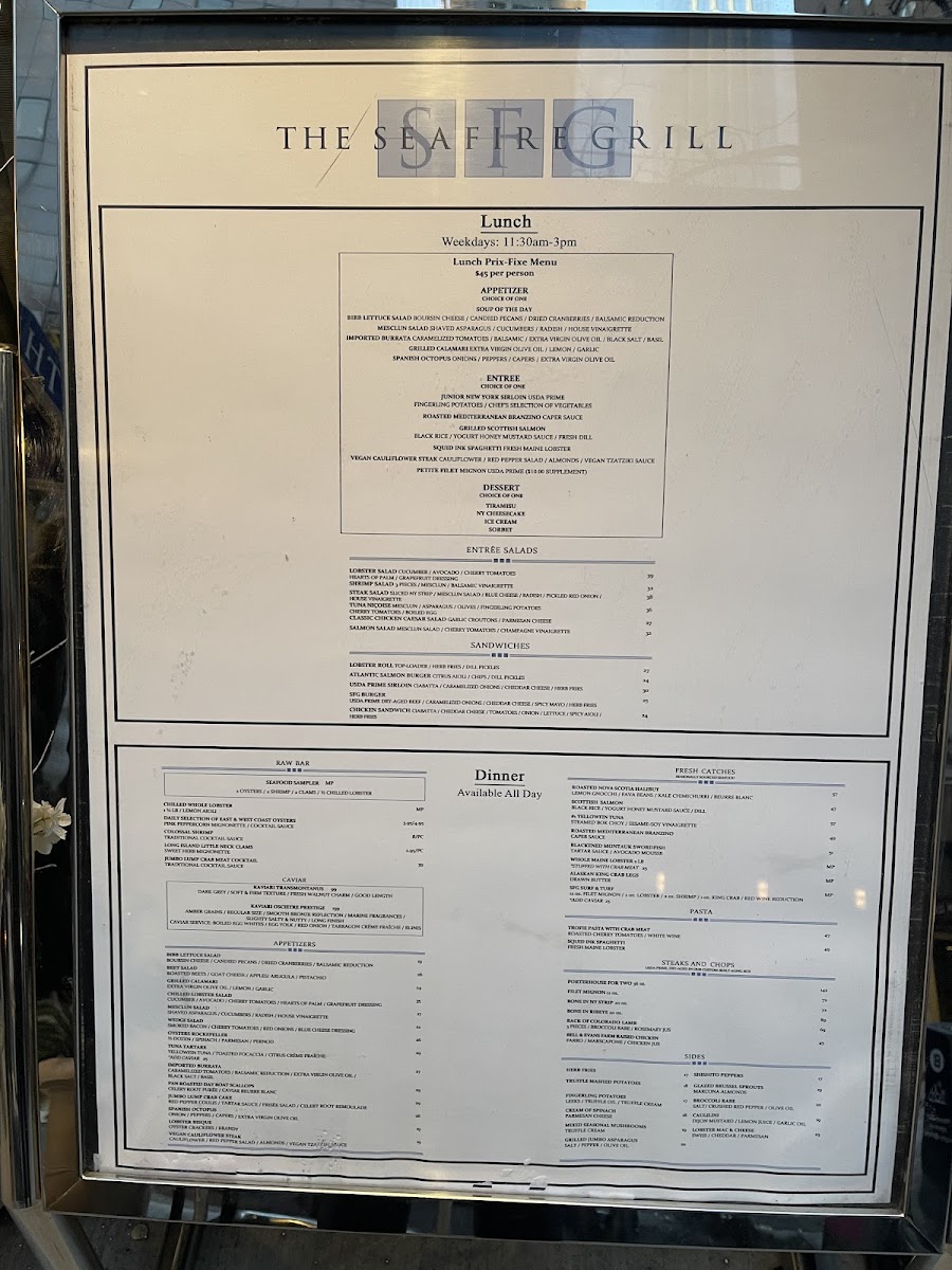 Sea Fire Grill Menu - Image 1